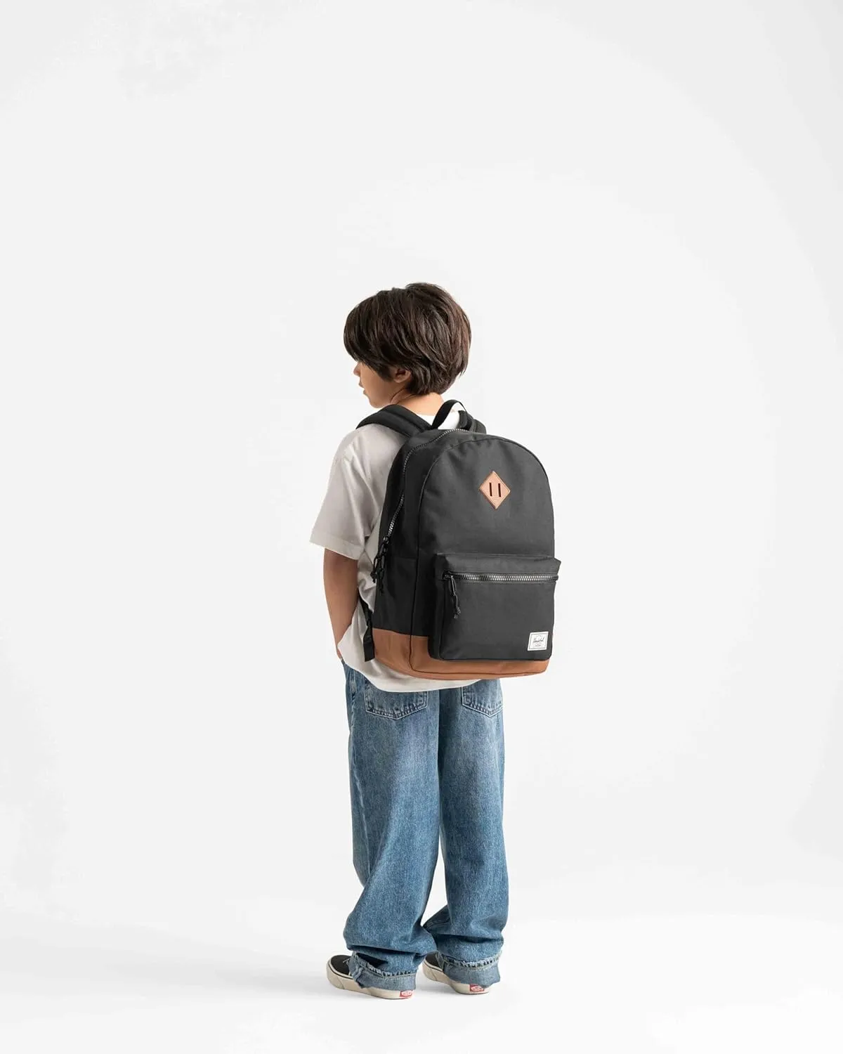 Herschel Supply Co. Heritage Backpack, Black/Saddle Brown (Limited Edition), Youth-26L