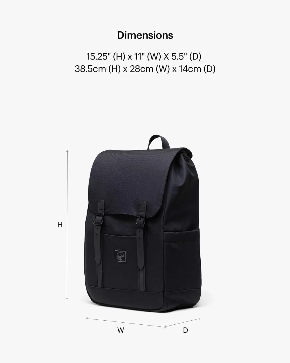 Herschel Supply Co. Retreat Backpack, Black Tonal, Small-17L