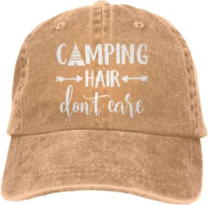 HHNLB Unisex Camping Hair Don t Care 1 Vintage Jeans Baseball Cap Classic Cotton Dad Hat Adjustable Plain Cap