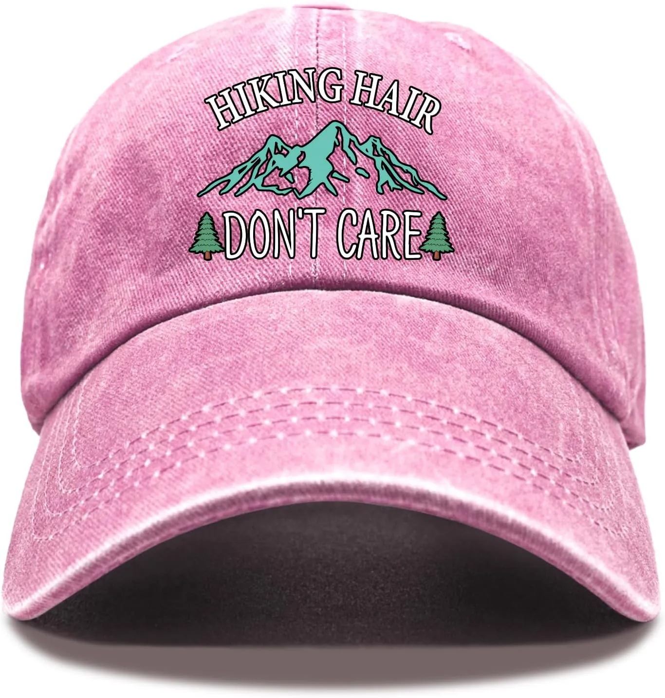 Hiking Hair Don't Care Baseball Cap, Vintage Adjustable Cotton Cap, Birthday Thank You Gifts for Camping Lovers Hiker