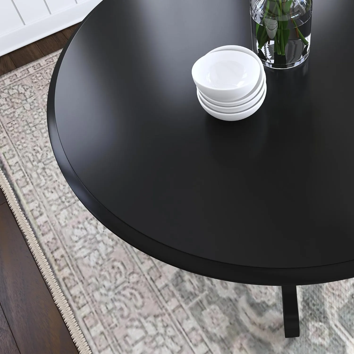 Homestyles Blair Black Round Dining Table, 42"