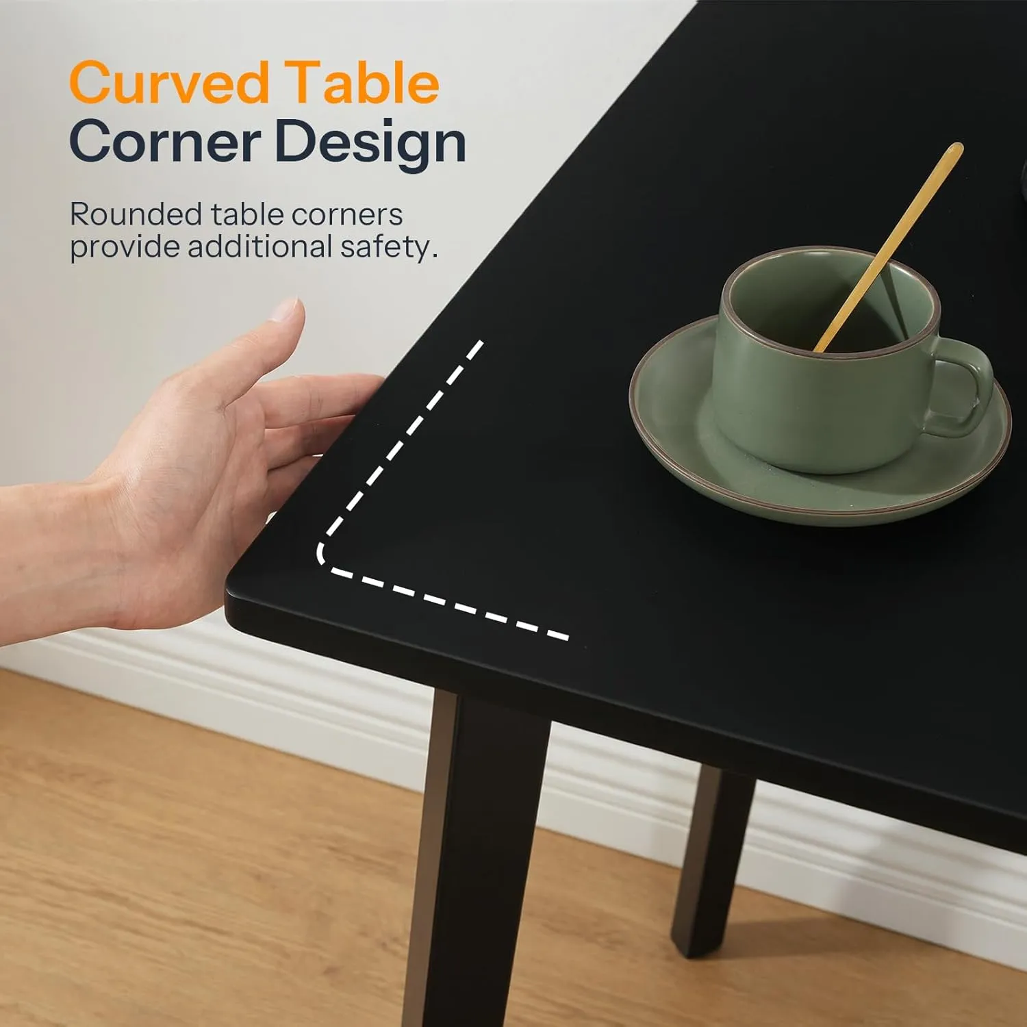 HOOBRO Bamboo Dining Table, Square Dining Table for 2, 27.6" Kitchen Table for Small Space, Writing Table, Easy to Assemble, for Dining Room, Living Room, Office, Kitchen, Apartment, Black BK70CZ01