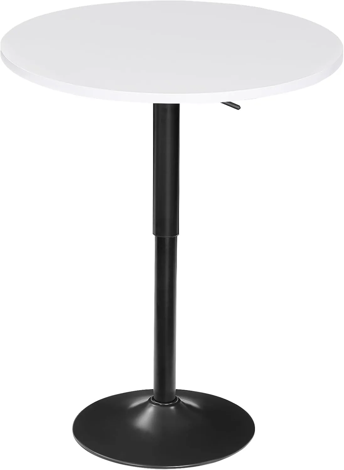 HOOBRO Bar Table, Height-Adjustable Round Pub Table 27-35.4 Inches with Sturdy Base, Modern Style, Easy to Assemble, Suitable for Small Space, White BW58BT01G1