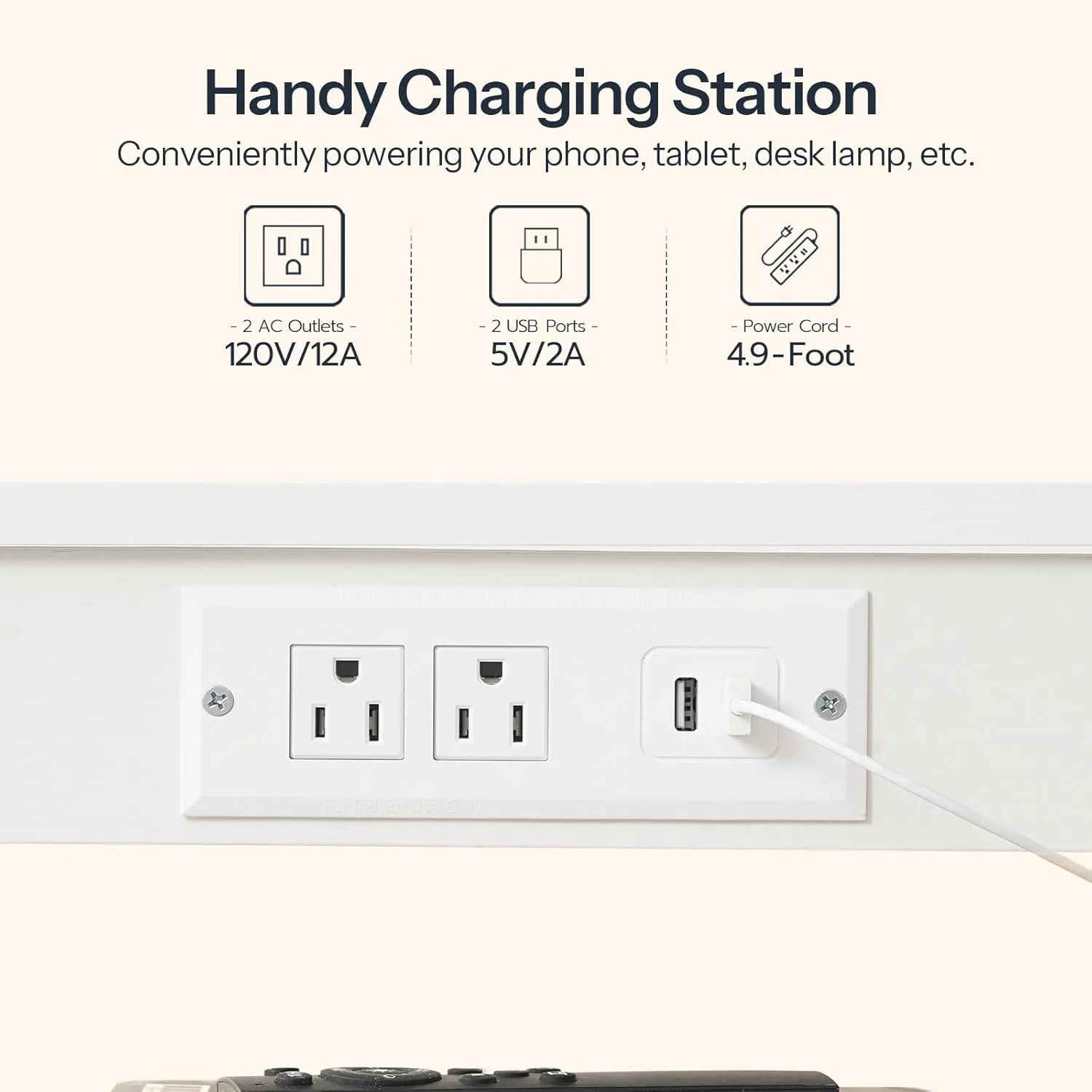 HOOBRO End Table with Charging Station and USB Ports, Small Side Table for Small Space, 3-Tier Nightstand with Adjustable Shelf, for Living Room, Bedroom and Balcony, White WW112BZ01