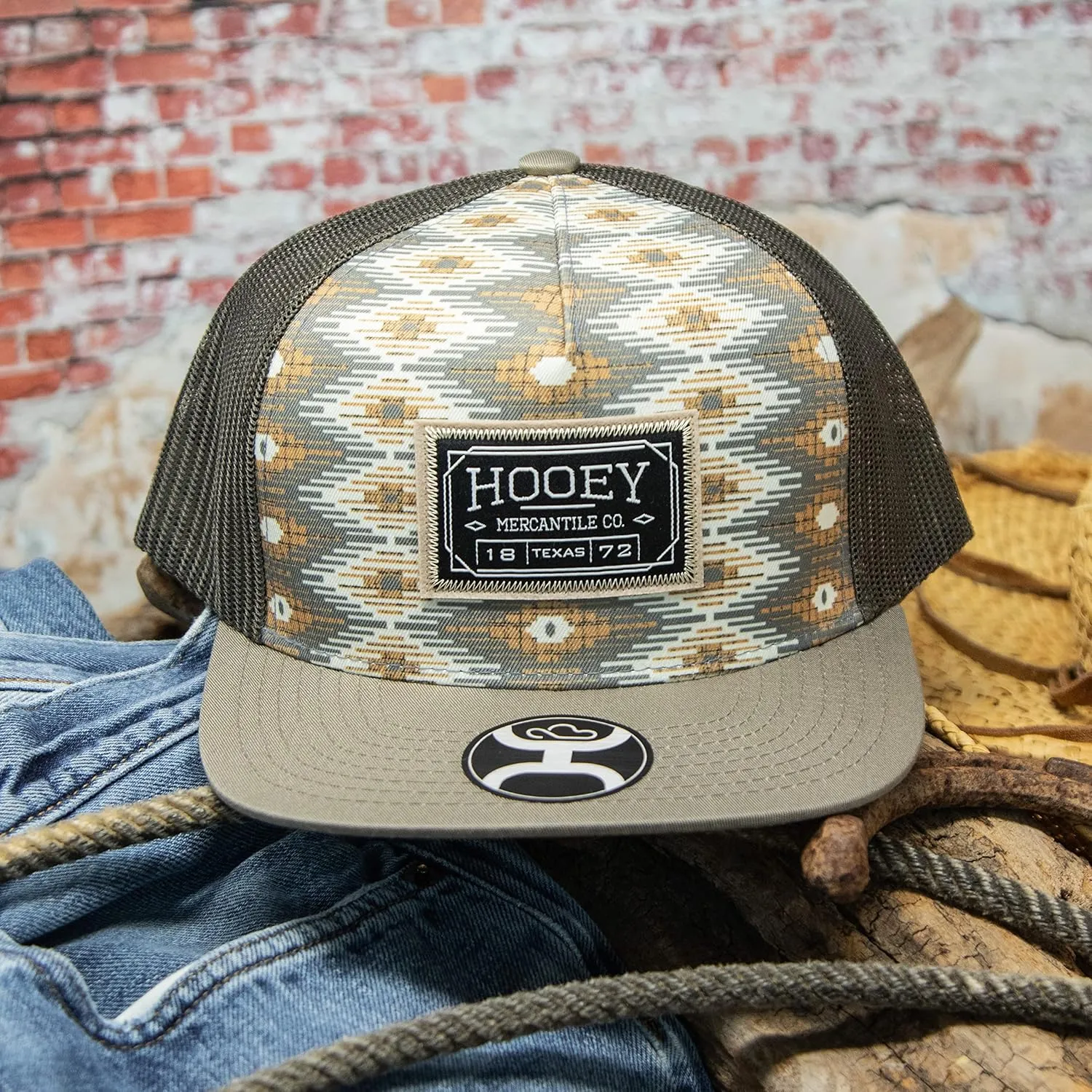HOOEY Doc Adjustable Mesh Back Trucker Hat with Logo Patch