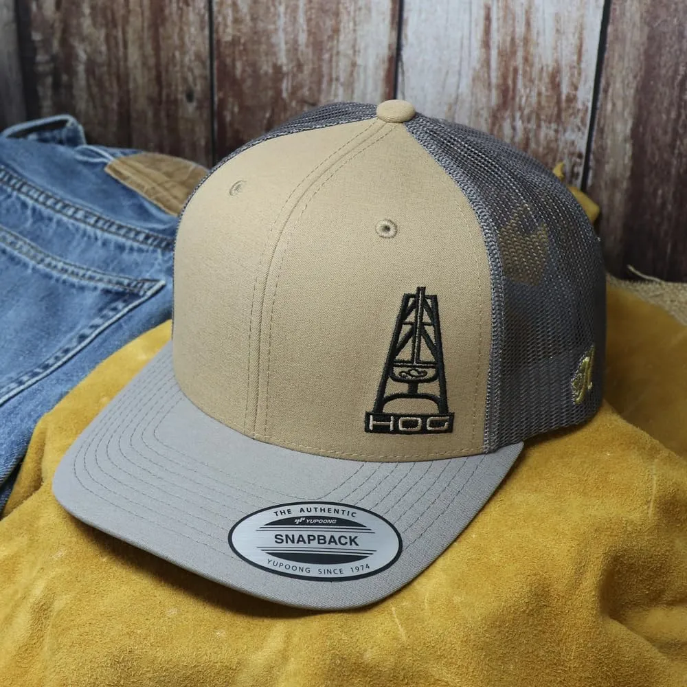 HOOEY Oil Gear (HOG) Adjustable Snapback Mesh Trucker Back Hat
