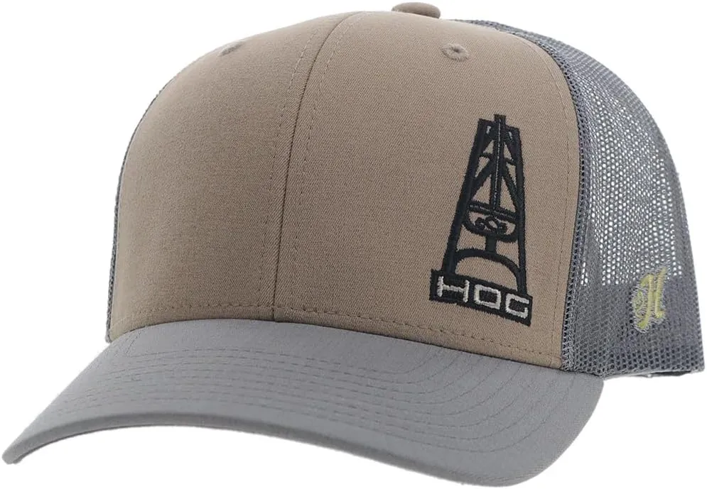 HOOEY Oil Gear (HOG) Adjustable Snapback Mesh Trucker Back Hat