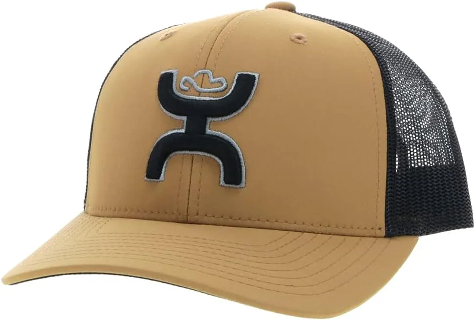 HOOey Sterling 6-Panel Adjustable Trucker w/Logo (Tan/Black) 0-8