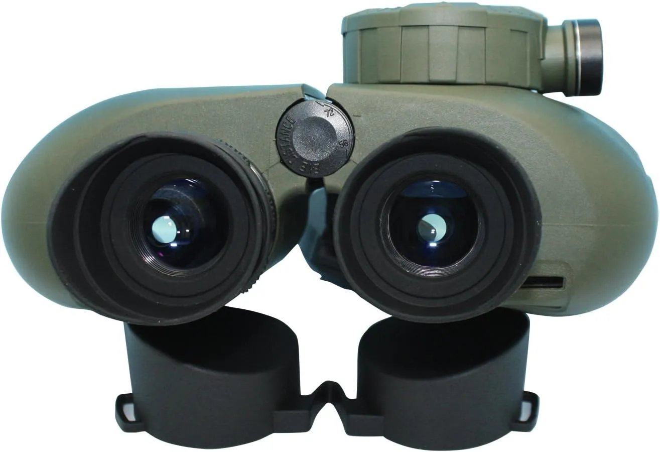 Hooway 7x50 HD Waterproof Military Marine Binoculars w/Internal Rangefinder & Compass for,Bird Watching,Boating and More(Army Green) …
