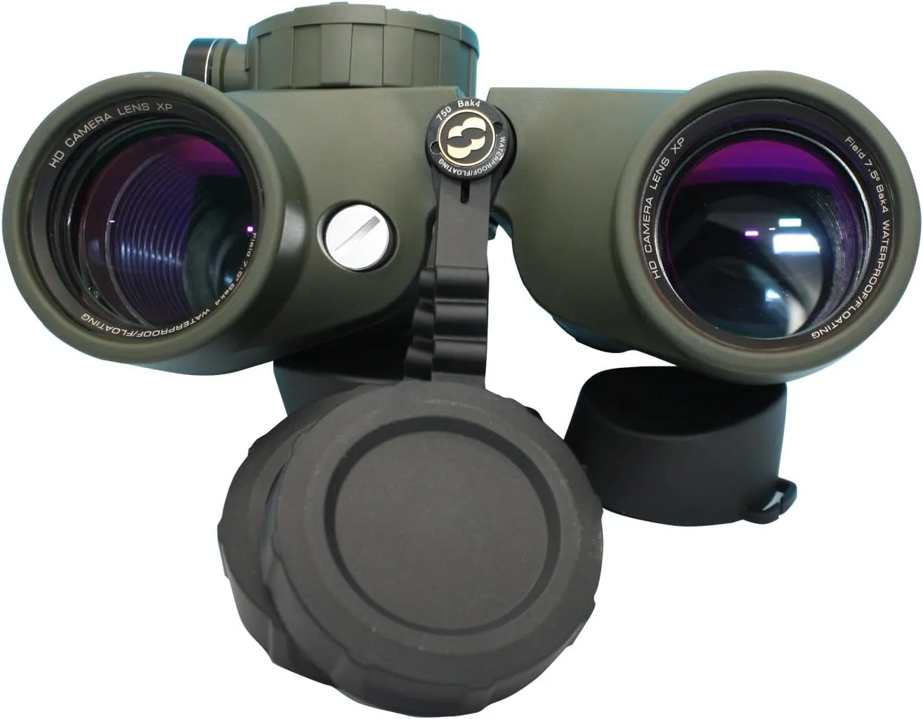Hooway 7x50 HD Waterproof Military Marine Binoculars w/Internal Rangefinder & Compass for,Bird Watching,Boating and More(Army Green) …