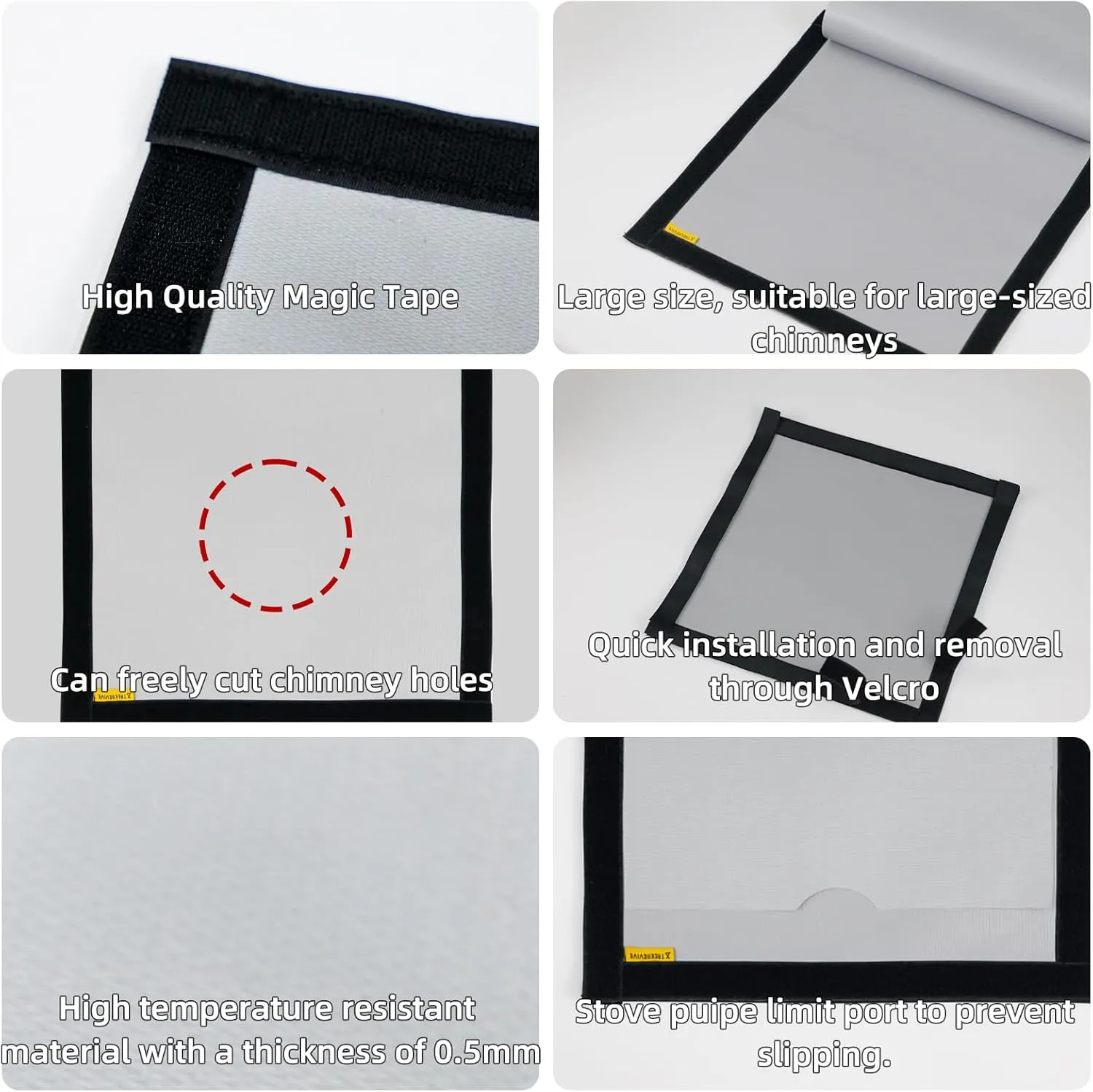 Hot Tent Stove Jack with Rain Flap 13.7x13.7''/35x35cm (Dia.DIY)