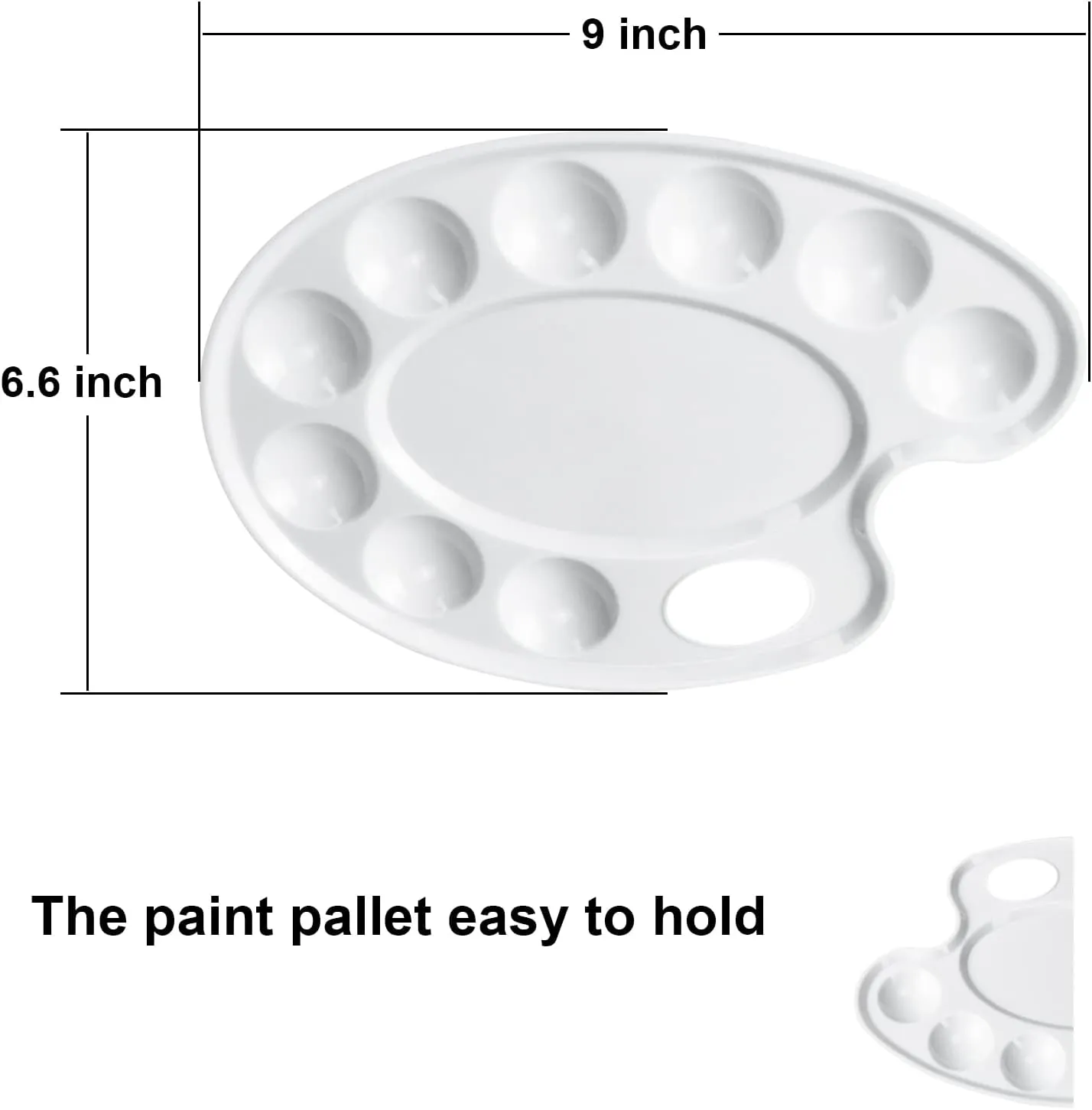 Hulameda Update 30pcs Paint Tray Palettes,Plastic Paint Tray Palette,Paint Palettes,Paint Pallets with 9 Wells for Adults & Kids, or Painting or DIY Craft Class,White