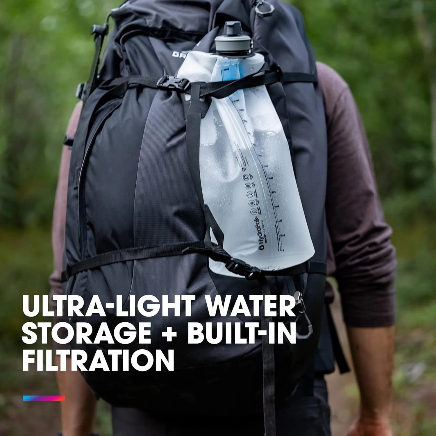 HydraPak Seeker  - Collapsible Water Filtration & Storage (3L) - BPA & PVC Free, Hydration Reservoir Bag, Leak Proof, Lightweight