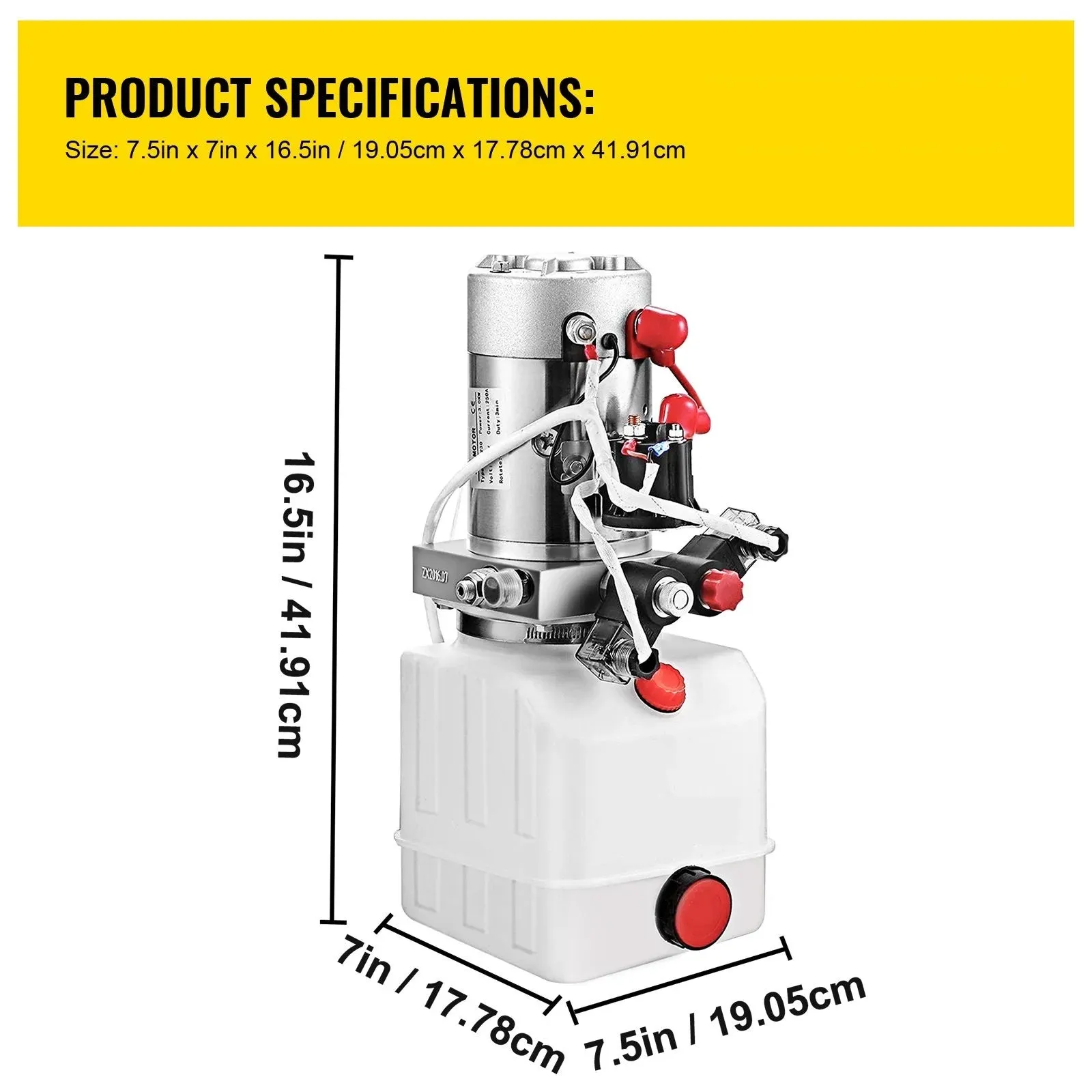 Hydraulic Pump Electric Hydraulic Pump 4 Quart Double Acting Plastic Reservoir For Dump Trailer Car Lift Auto Lift Vehicle