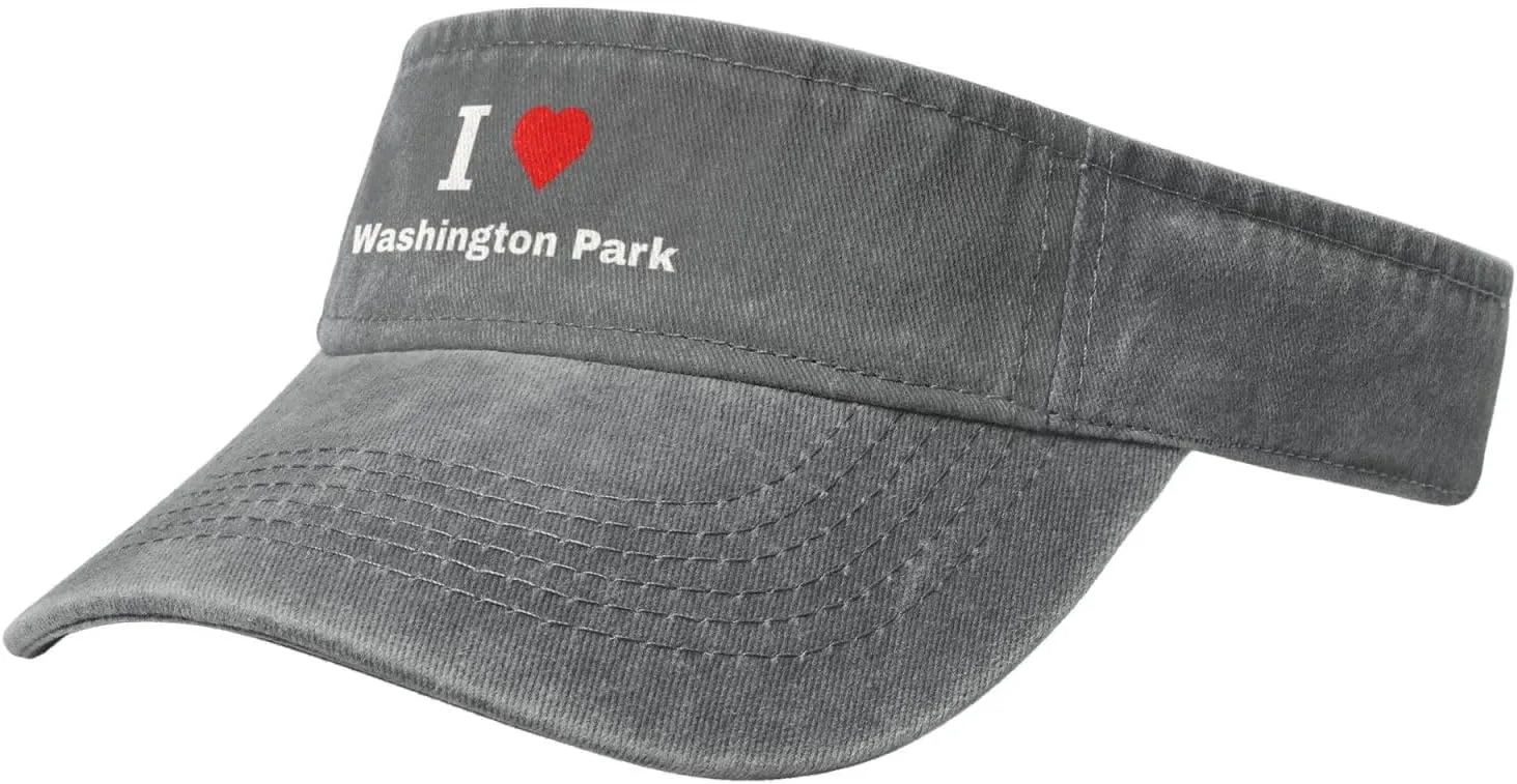 I Love Washington Park Sun Visor Hats Cotton Adjustable Sports Empty Top Baseball Cap for Women Men Golf Cap
