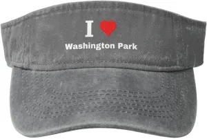 I Love Washington Park Sun Visor Hats Cotton Adjustable Sports Empty Top Baseball Cap for Women Men Golf Cap