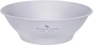 iBasingo 600ml Titanium Bowl Ultralight Tableware Single-Walled Rice Salad Bowl Small Gym Fitness Bowl Outdoor Camping Dinnerware Potable Stackable Kitchen Utensils Ti1106T