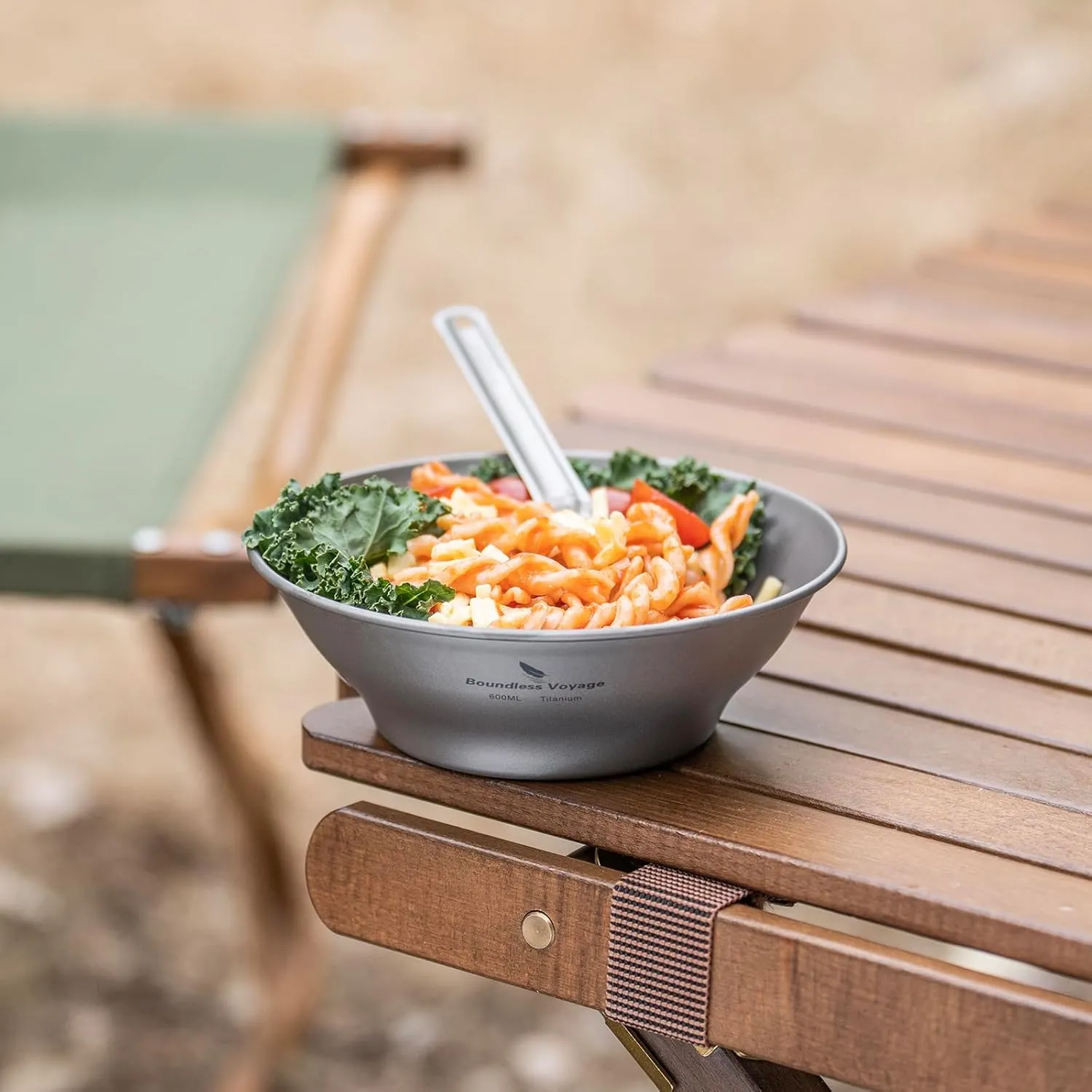iBasingo 600ml Titanium Bowl Ultralight Tableware Single-Walled Rice Salad Bowl Small Gym Fitness Bowl Outdoor Camping Dinnerware Potable Stackable Kitchen Utensils Ti1106T