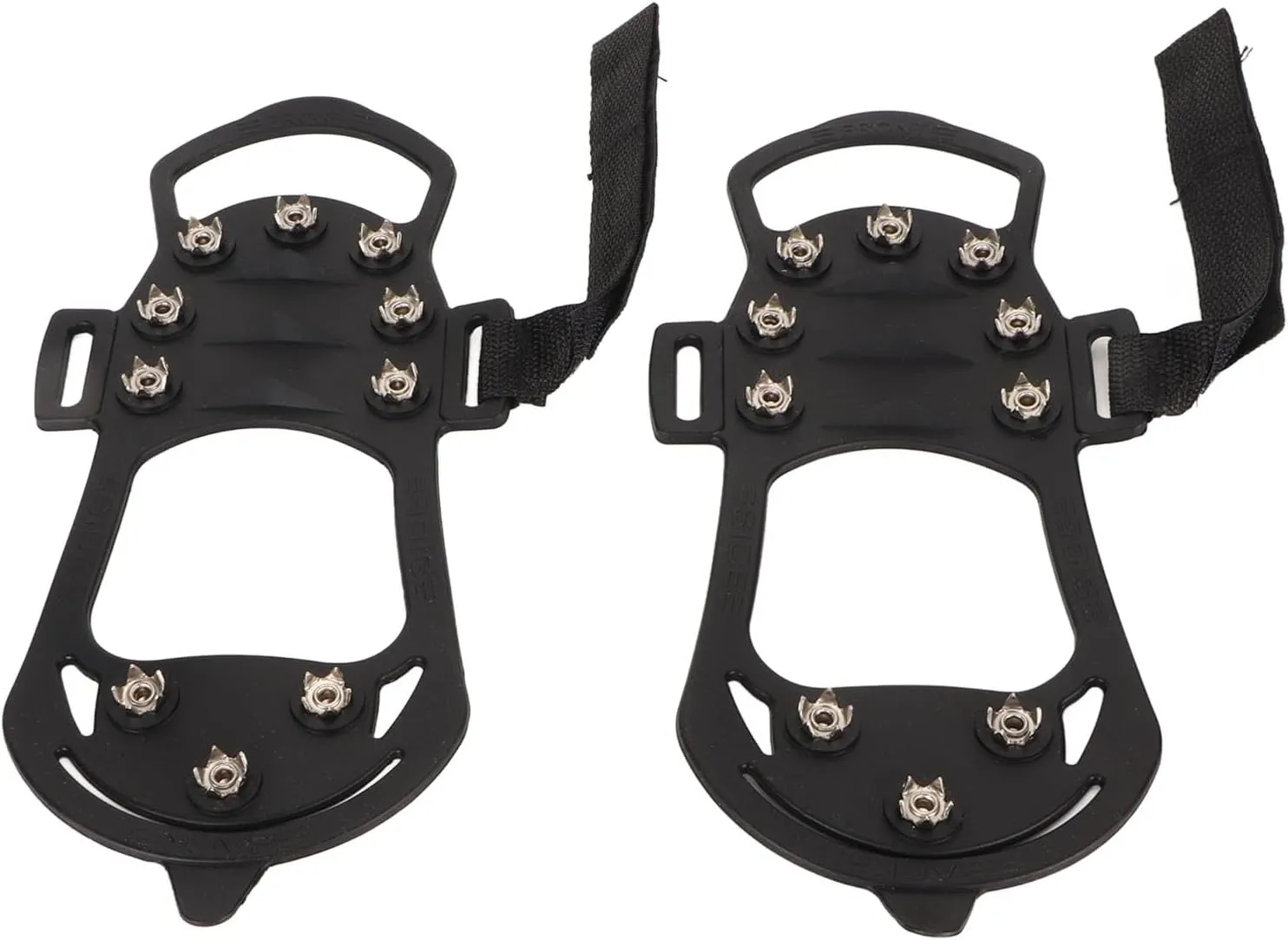 Ice Cleats 10 Teeth Rubber Steel Foldable Slip Crampon for Ice Fishing Mountaineering Rock Climbing