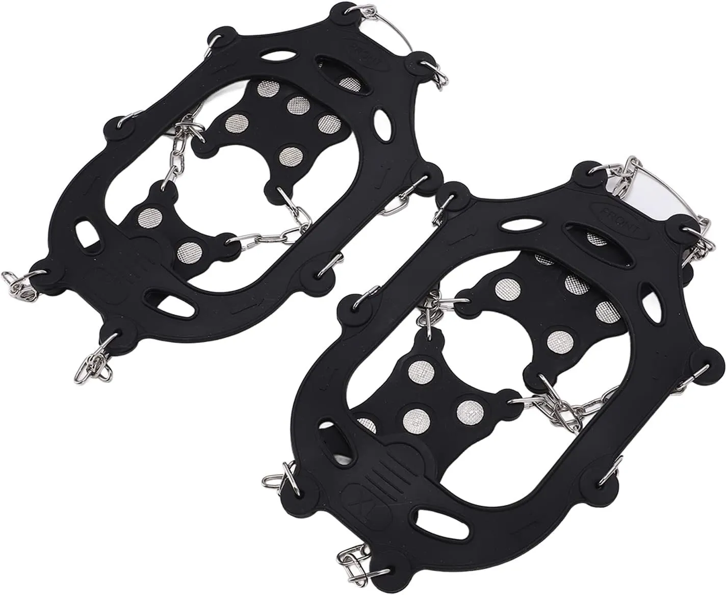 Ice Cleats for Shoes and Boots, 2pcs 12 Tooth Crampons Shoe Cover Outdoor Climbing Crampons, Crampon Ice Snow Grippers for Winter Hiking Climbing Ice Fishing