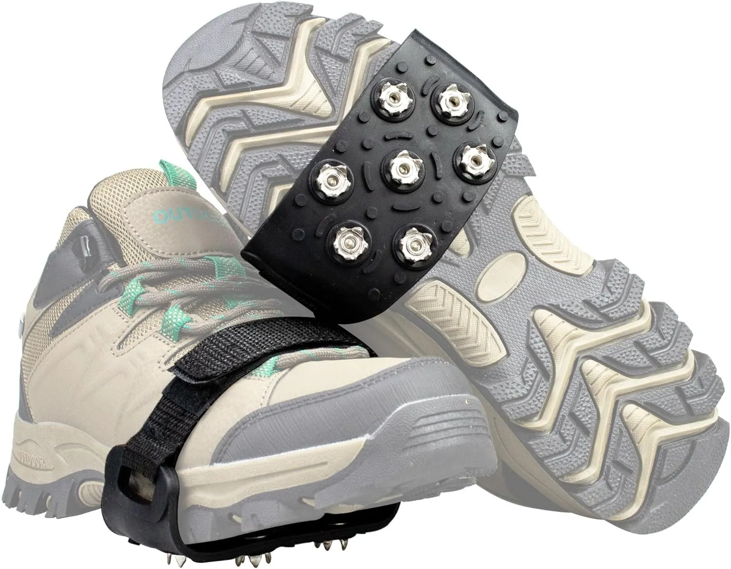 Ice Snow Cleats Crampons Ice Traction Cleats Anti Slip 7 Point Ice Snow Grippers for Shoes and Boots Walking on Ice and Snow Traction Grips Ice Cleats with Adjustable Straps for Men and Women