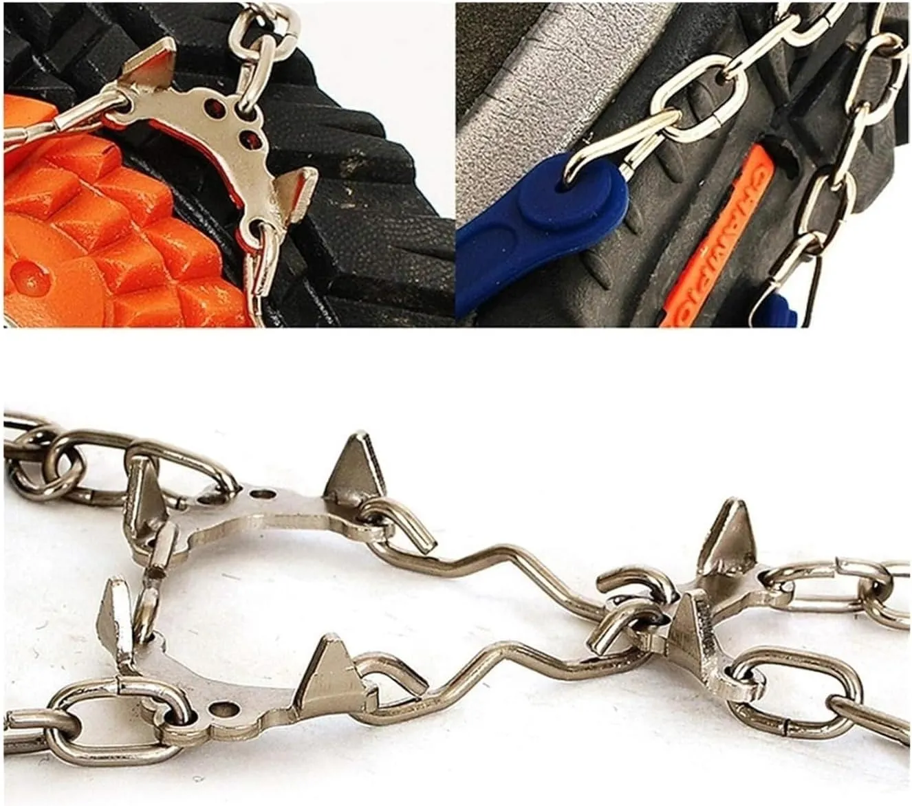 Ice Snow Grips 1pair Cleats Shoe Spikes Ice Gripper Winter Silicone Snow Hiking Sports Anti Slip Outdoor 6 Teeth Climbing Chain Crampon Ice Grips for Shoes