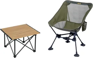 iClimb 1 Folding Table and 1 Anti-Sinking Chair Bundle, Ultralight Compact for Adults Outdoor Camping Backpacking Hiking Beach Concert
