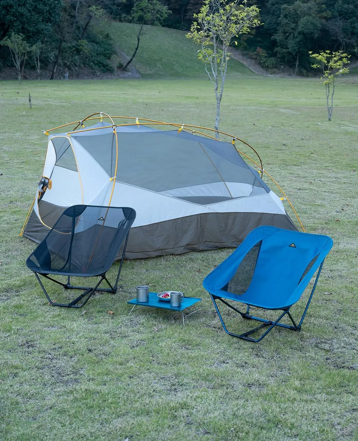 iClimb Low Ultralight Compact Camping Folding Chair with Side Pocket and Carry Bag