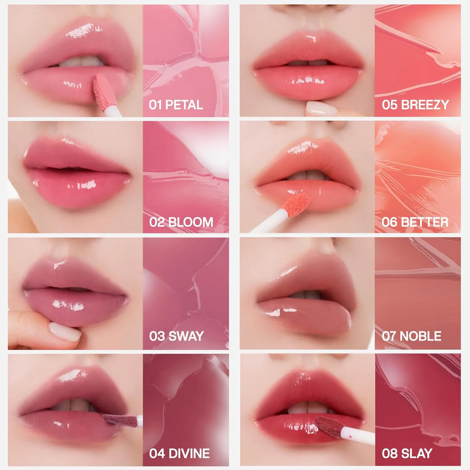 Icy Glow Lip Tint – Vegan Collagen, No-Stain, Hydrating Gloss, (K-Beauty) Makeup, Red & Tinted Shades (04 DIVINE, 0.18 Fl oz)