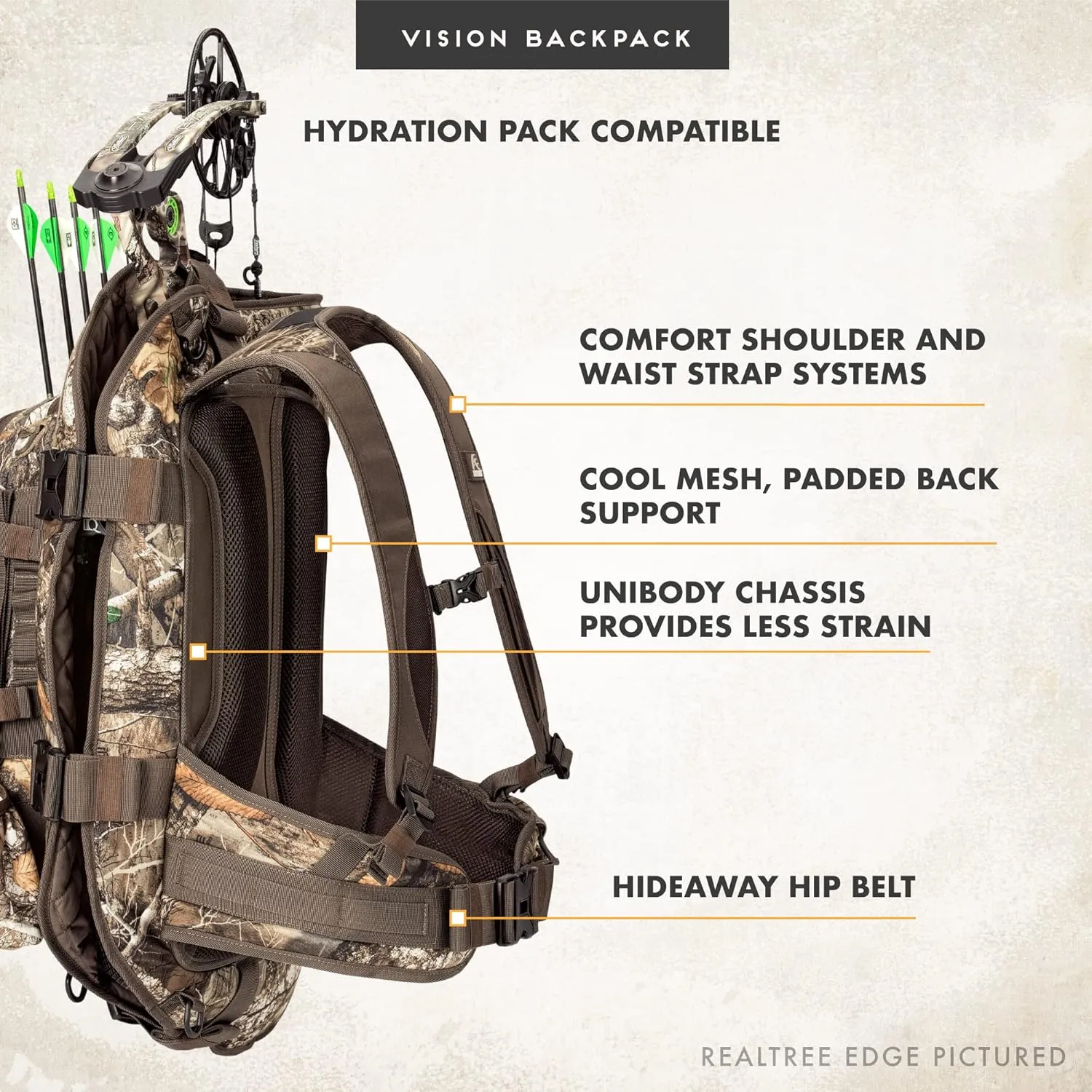 Insights Hunting by frogg toggs- The Vision Bow Pack, Camouflaged Hunting Pack