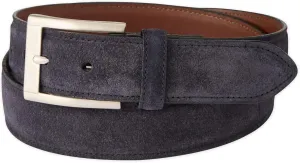 Jack Of Spades Italian Sueded Calfskin Dress Casual Belt in Navy