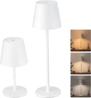 JACKYLED Cordless Table Lamps Rechargeable, 3 Adjustable Height, 5000mAh Battery Operated, 3 Colors Smooth Dimming, Portable LED Waterproof Table Lamp for Dining, Bedroom, Outdoor (2 Pack)