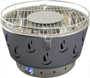 JAK BBQ Airbroil J 100 Charcoal BBQ Grill grey table barbecue charcoal barbecue with adjustable ventilation, including a transport bag, outdoor camping grill