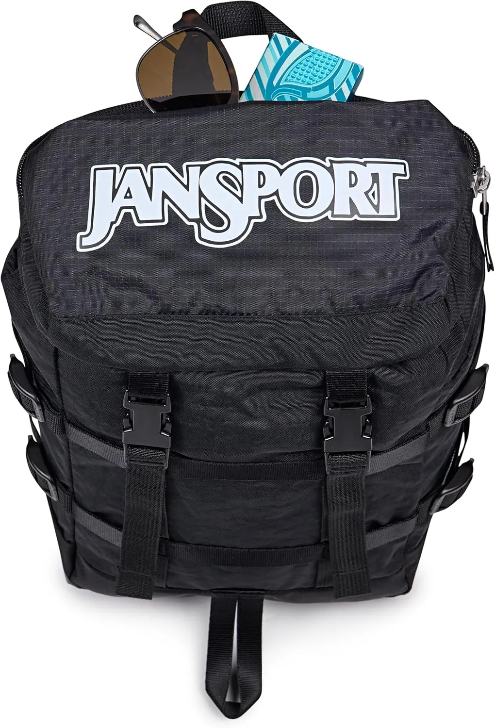 JanSport Mini Skip Pack – Compact Backpack with Main Compartment, Side Water Bottle Pocket, and Zippered Accessory Pocket, Black