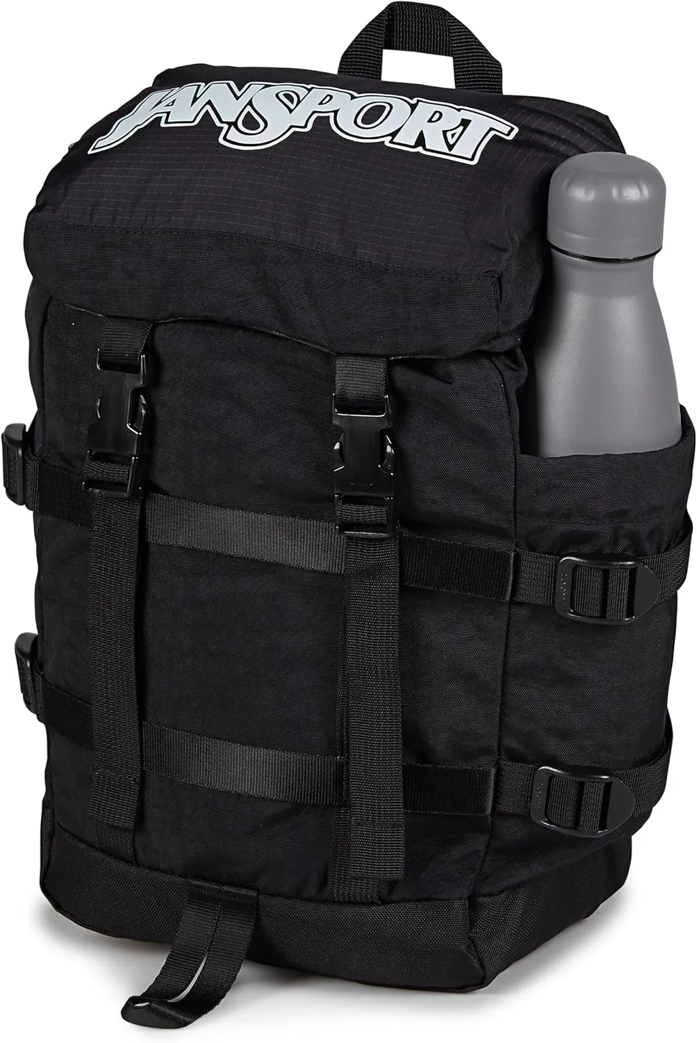 JanSport Mini Skip Pack – Compact Backpack with Main Compartment, Side Water Bottle Pocket, and Zippered Accessory Pocket, Black