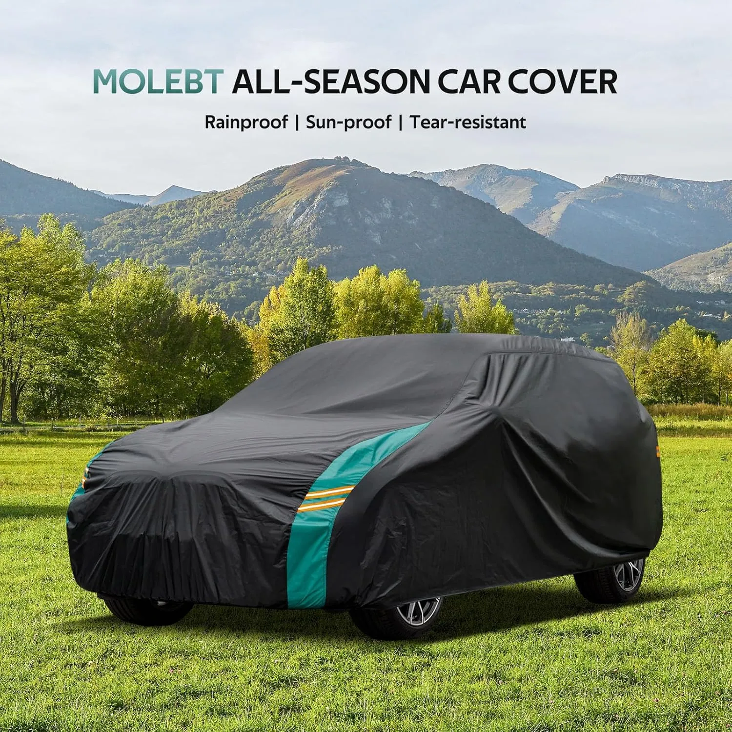 Jeep Wrangler Car Cover 4 Door Fits Sahara Rubicon Unlimited Sport JK JL. Jeep Wrangler Car Cover 4 DR for All Weather, Outdoor Waterproof, Windproof, UV-Resistant, Dustproof