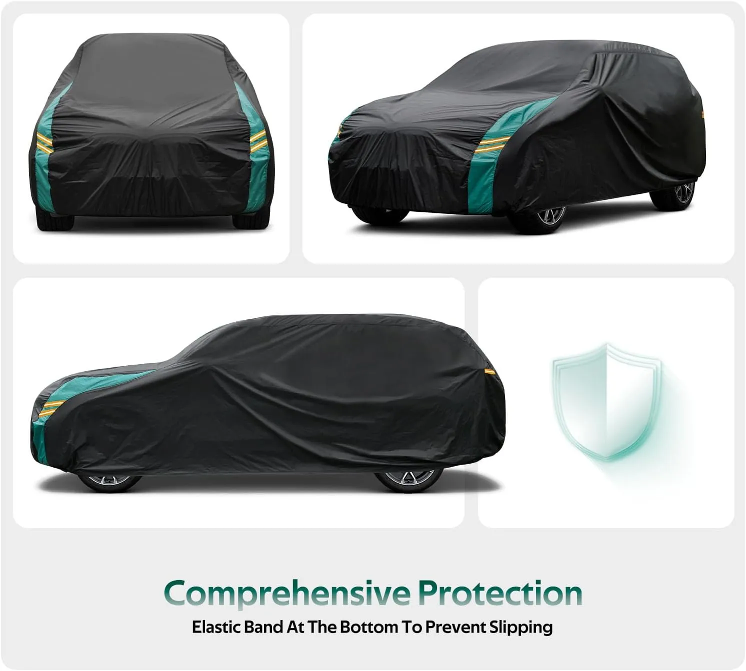 Jeep Wrangler Car Cover 4 Door Fits Sahara Rubicon Unlimited Sport JK JL. Jeep Wrangler Car Cover 4 DR for All Weather, Outdoor Waterproof, Windproof, UV-Resistant, Dustproof
