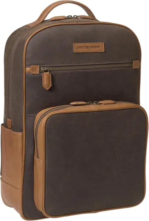 Johnston & Murphy Men's Rhodes Backpack Brown Antique Cotton/Tan