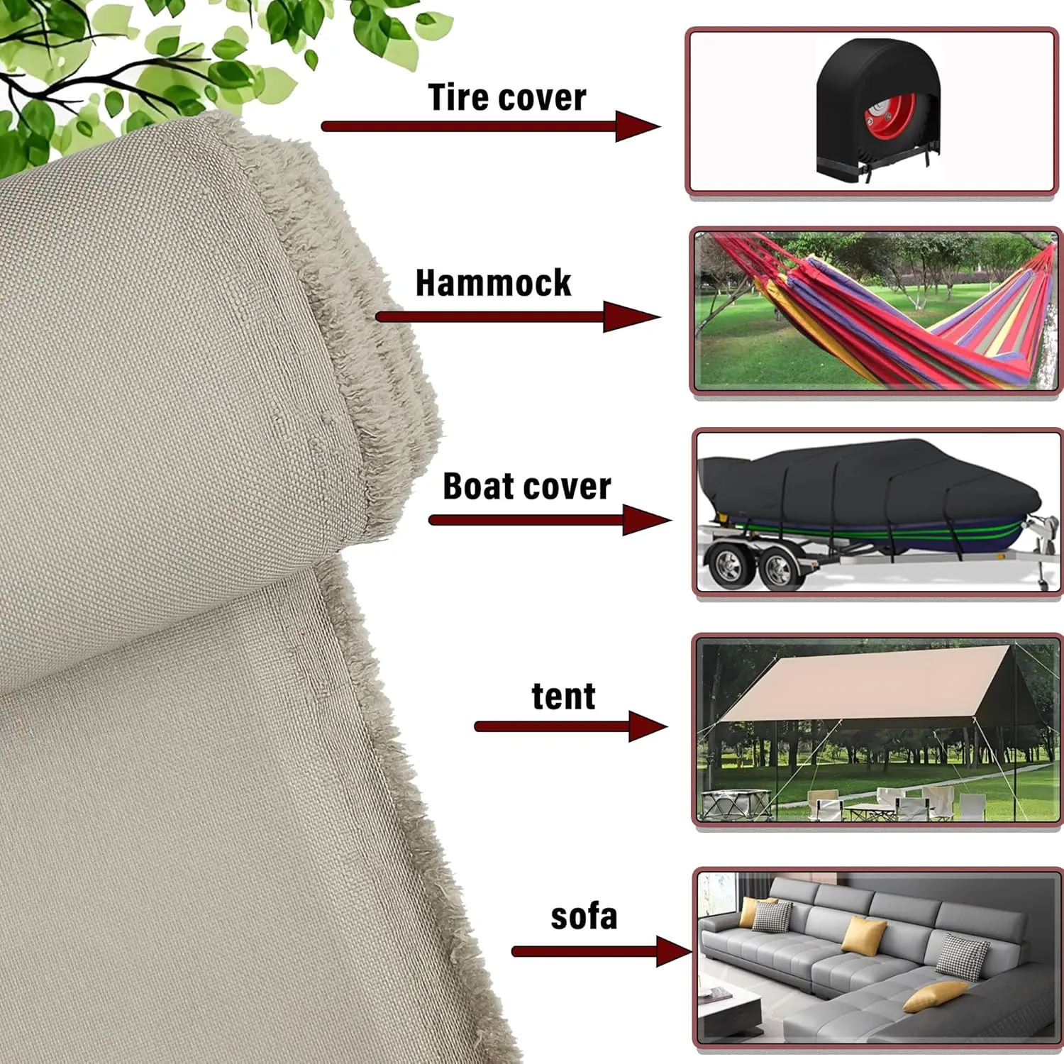 K-Musculo 600D Fabric by The Yard, 58" W 600D Upholstery Polyester Material, Indoor Outdoor Water Resistant Fabric for Chair Cushion Furniture Cover Sewing DIY Cloth, 5 Yard Gray