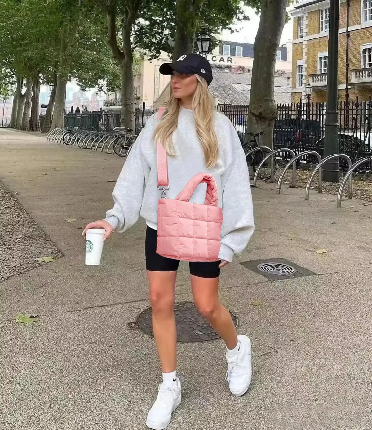 KALIDI Quilted Tote Bag Small Puffer Crossbody Bag for Women Lightweight Nylon Puffy Shoulder Handbag with Adjustable Strap