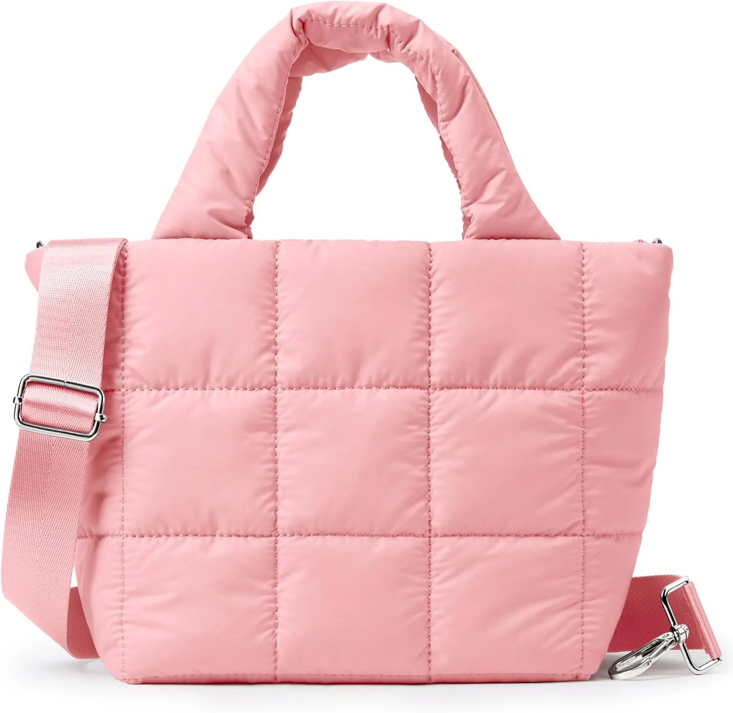 KALIDI Quilted Tote Bag Small Puffer Crossbody Bag for Women Lightweight Nylon Puffy Shoulder Handbag with Adjustable Strap