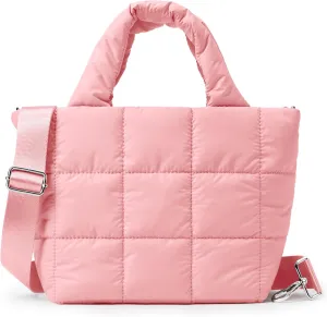 KALIDI Quilted Tote Bag Small Puffer Crossbody Bag for Women Lightweight Nylon Puffy Shoulder Handbag with Adjustable Strap