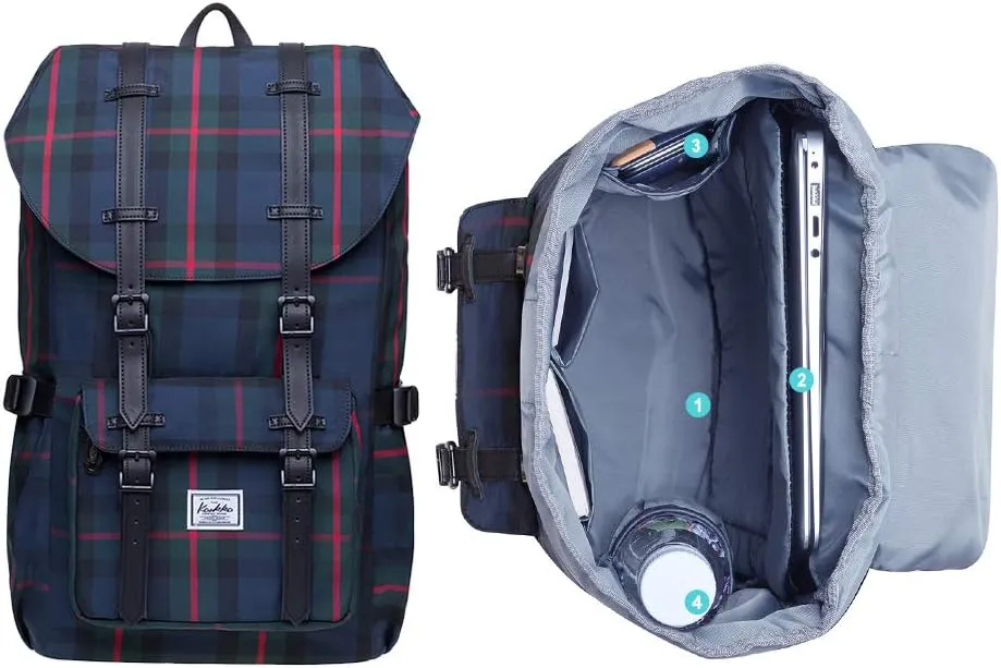 KAUKKO Laptop Travel Backpack, Outdoor Rucksack Fits 15.6 Inch Laptop(15-Black)