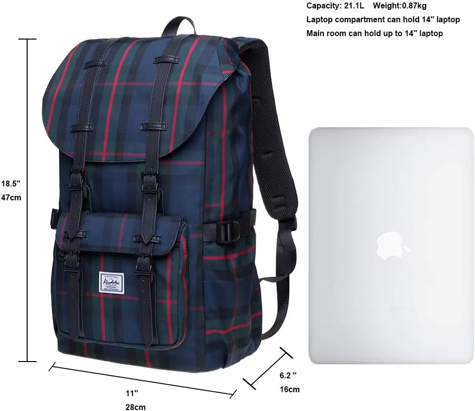 KAUKKO Laptop Travel Backpack, Outdoor Rucksack Fits 15.6 Inch Laptop(15-Black)