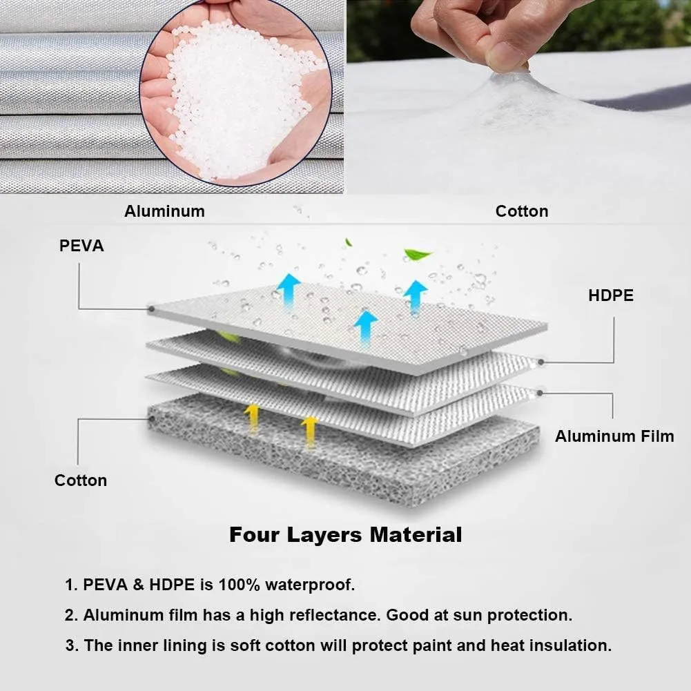 Kayme Rv Tire Covers Set of 4, Travel Trailer Camper Truck SUV Motorhome Waterproof Wheel Cover, Sun Rain Snow Protector, Fit 36-39 inch Tire Diameter/Silver