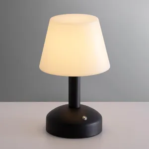 KDG Modern Cordless Small Table Lamps, Portable LED Dimmable Desk Lamp, 5000mAh Rechargeable Battery Operated Lighting for Restaurant/Bedroom/Bedside/Bar/Outdoor/Camping/Night Light(Black)