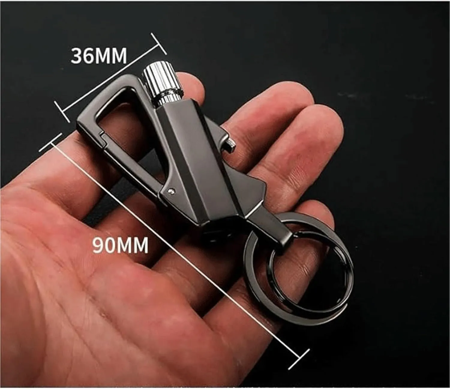 Keychain Lighter - Match Kerosene Lighter - with Bottle Opener, Windproof and Waterproof, Refillable Fuel, Suitable for Outdoor Camping/Hiking (Kerosene Not Included)(Gold)