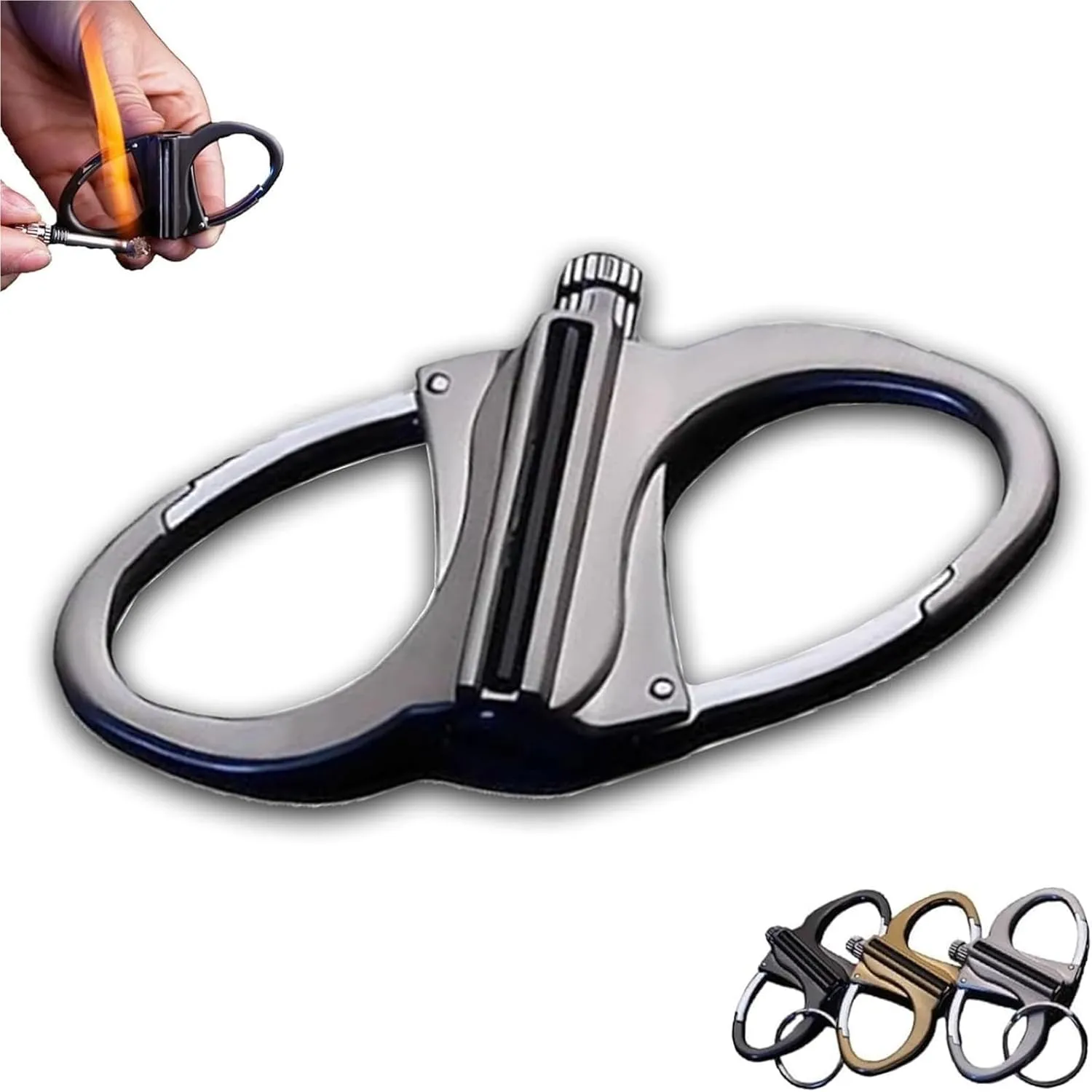 Keychain Lighter, Match Metal Lighter Keychain, Permanent Match Unlimited refillable Kerosene, mini Waterproof, Suitable for Outdoor Camping, Home Emergency use(Silver)