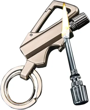 Keychain Lighter, Permanent Match Kerosene Lighter with Bottle Opener, Waterproof Lighter, Suitable for Outdoor Camping Travel Gifts(C)