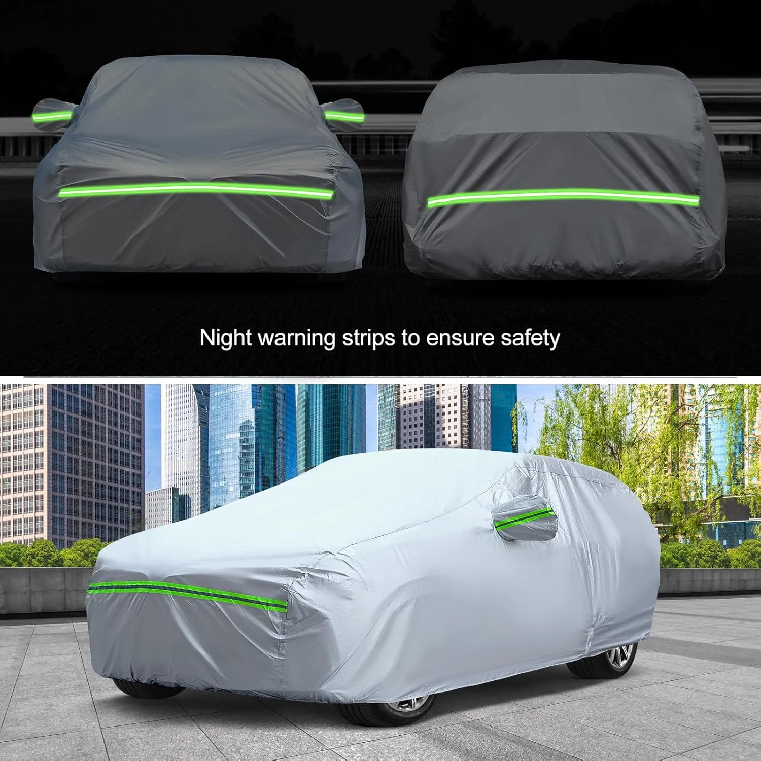 KEYOOG 6-layer Full Car Cover Is All-weather Waterproof, Universal In All Seasons, Snow Prevention, Rainproof, Acid Rainproof, Sunscreen, Ultraviolet-proof, Universally Applicable To Sedan (188"-198")